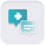 healthcare provider and patient chat icon